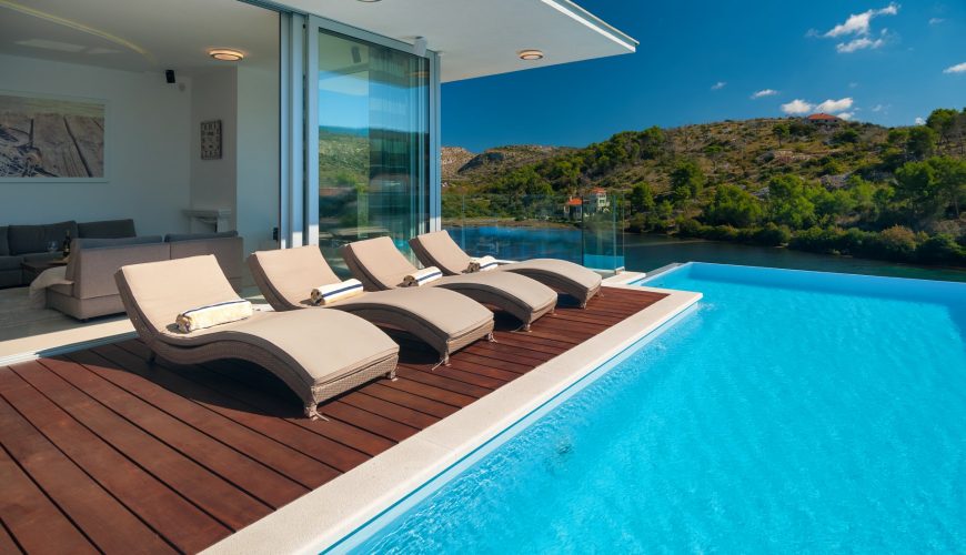 Croatia Brac Island Beachfront villa with infinity pool