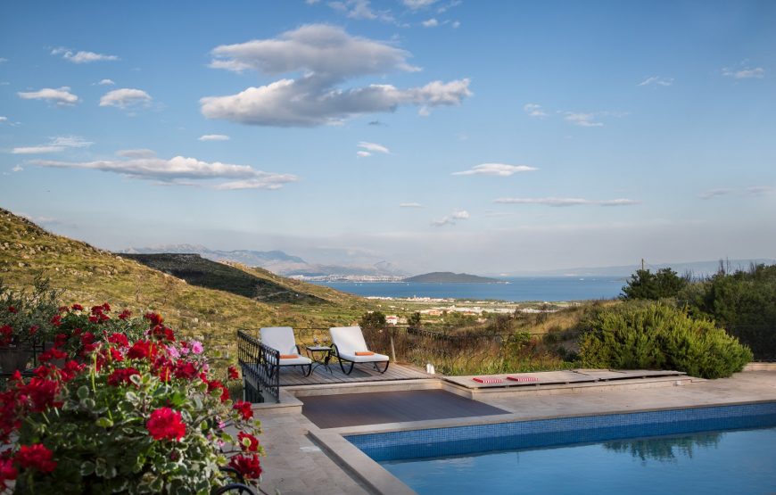 Croatia Trogir Seaview Villa Rent with pool and olives