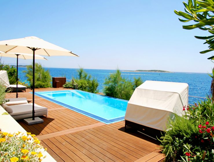 Croatia island Vis Milna Waterfront villa with pool