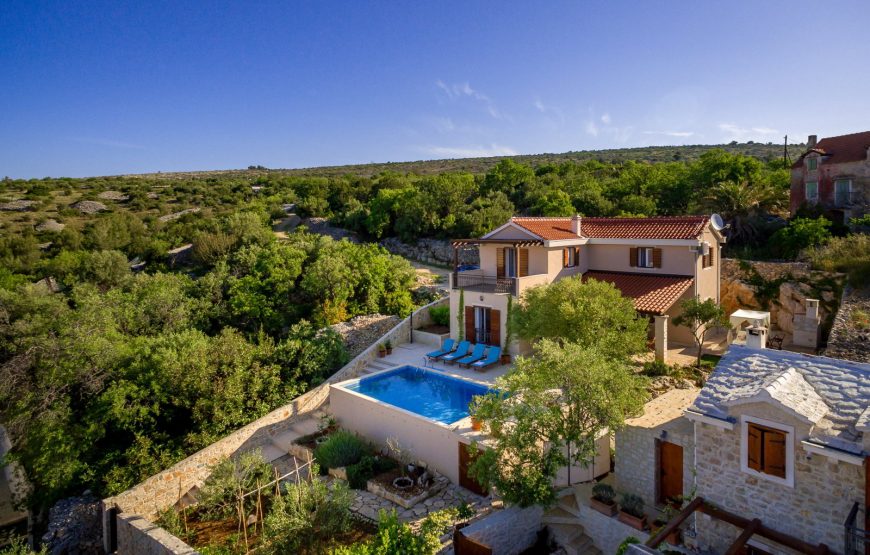 Croatia island Brac Milna sea view villa with pool rent