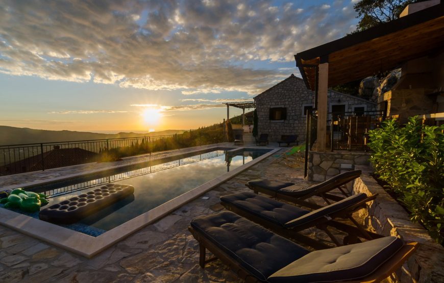 Croatia Konavle Region Sea view stone villa with pool for rent