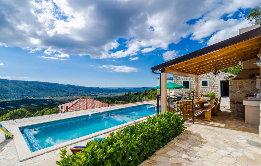 Croatia Konavle Region Sea view stone villa with pool for rent