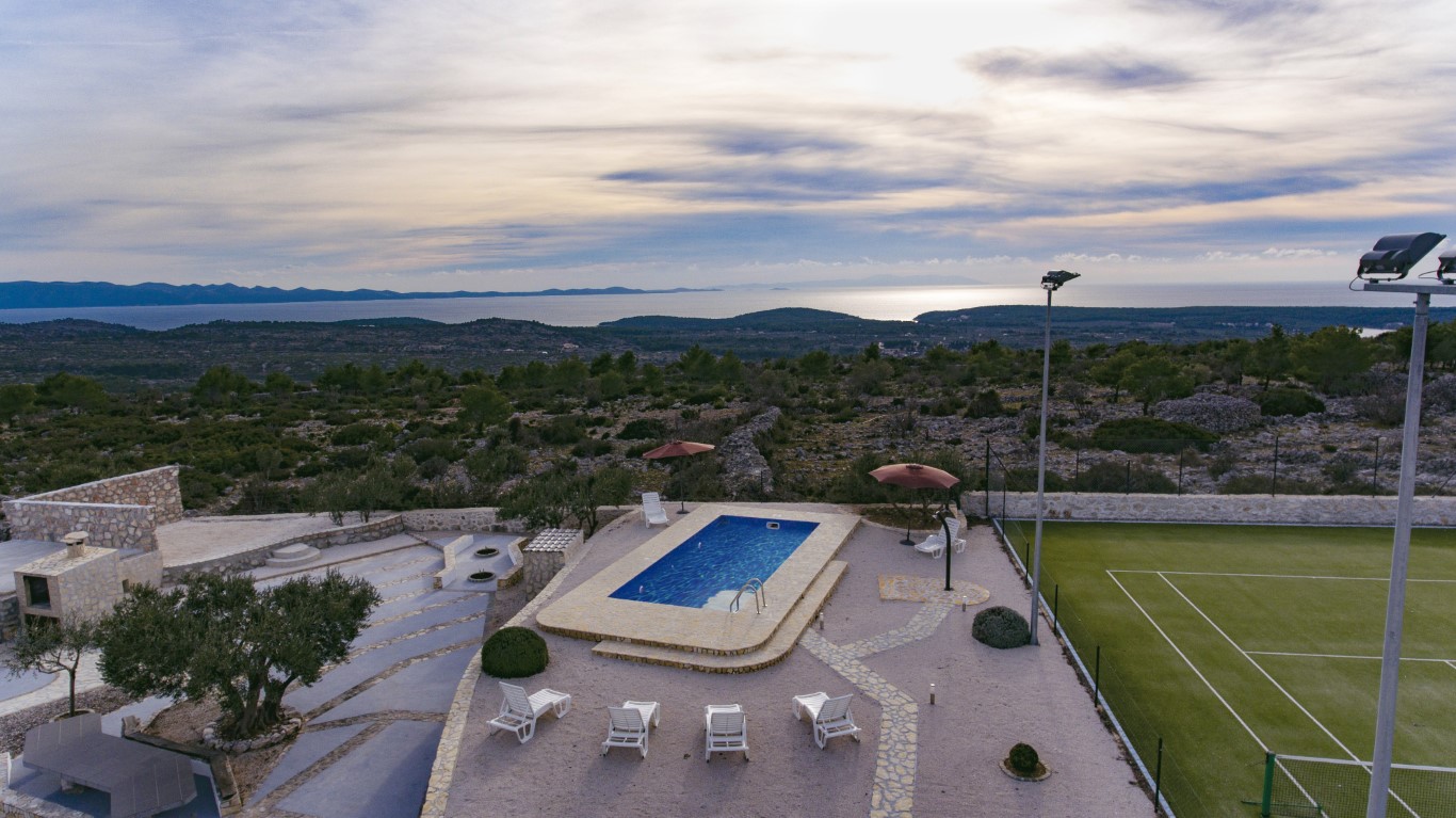 Picture of Croatia Brac Milna villa with tennis court and mini golf for rent ...